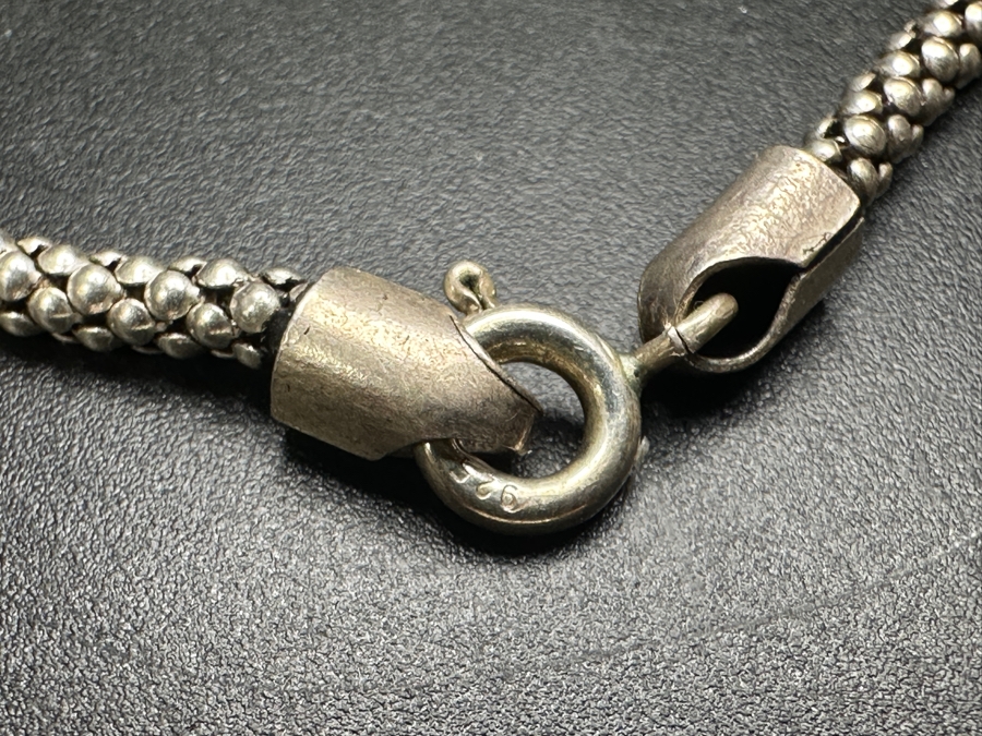 Sterling Silver Carved Cat Pendant With 24' Sterling Silver Necklace 19.8g [Photo 5]