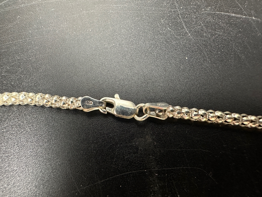 Sterling Silver And Labradorite Pendant With 18' Sterling Silver Necklace 23.6g [Photo 5]