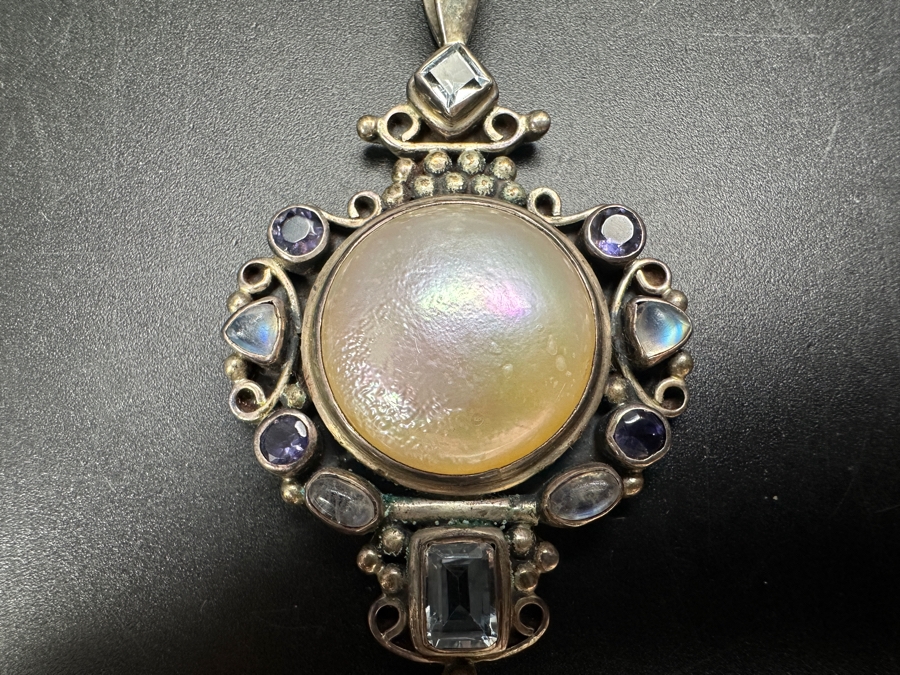 Handmade Pendant With Various Stones From India 21.1g [Photo 3]