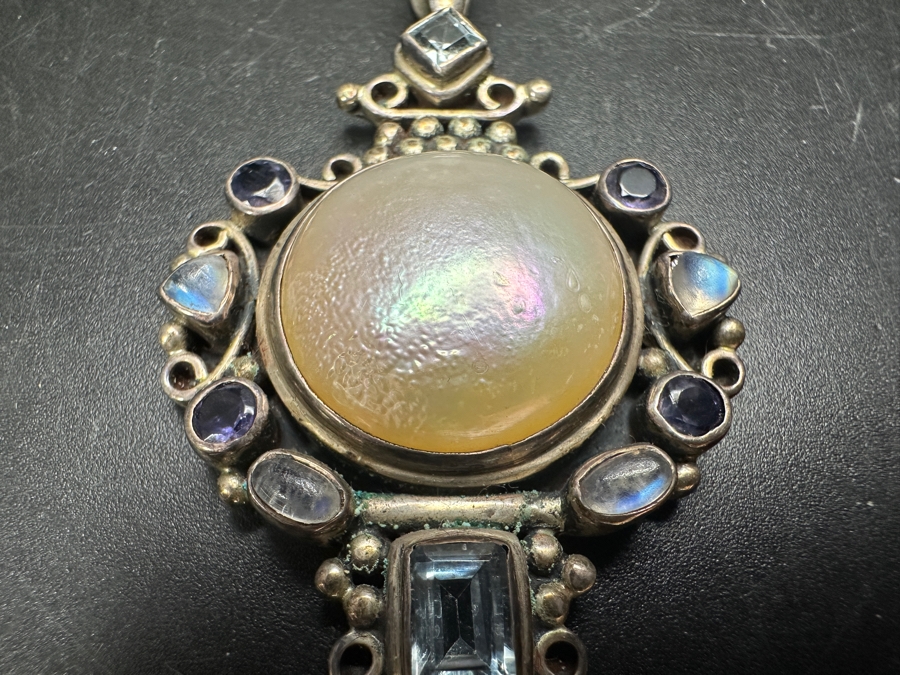 Handmade Pendant With Various Stones From India 21.1g [Photo 5]