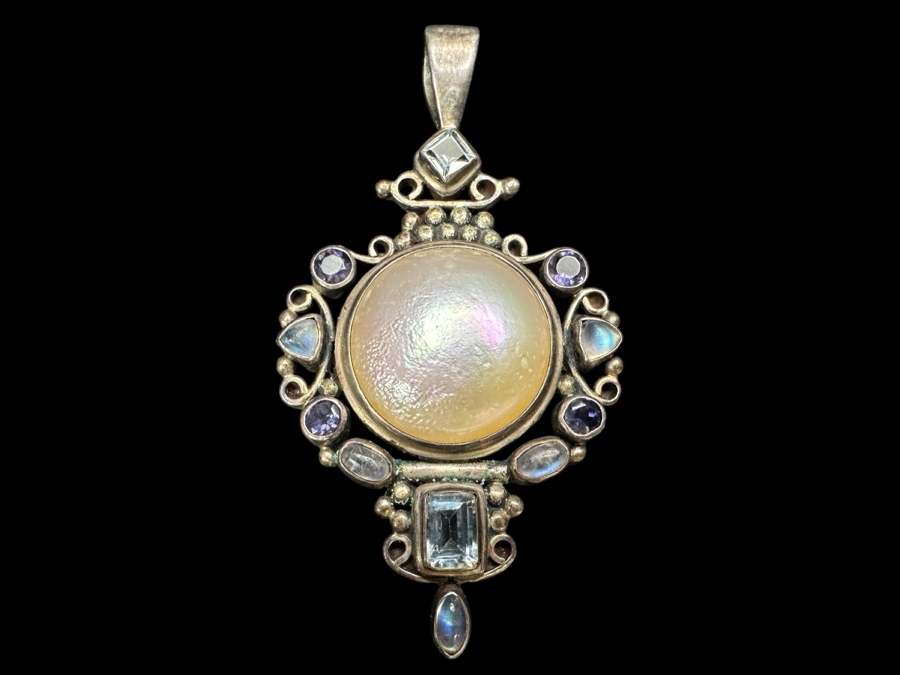 Handmade Pendant With Various Stones From India 21.1g [Photo 1]