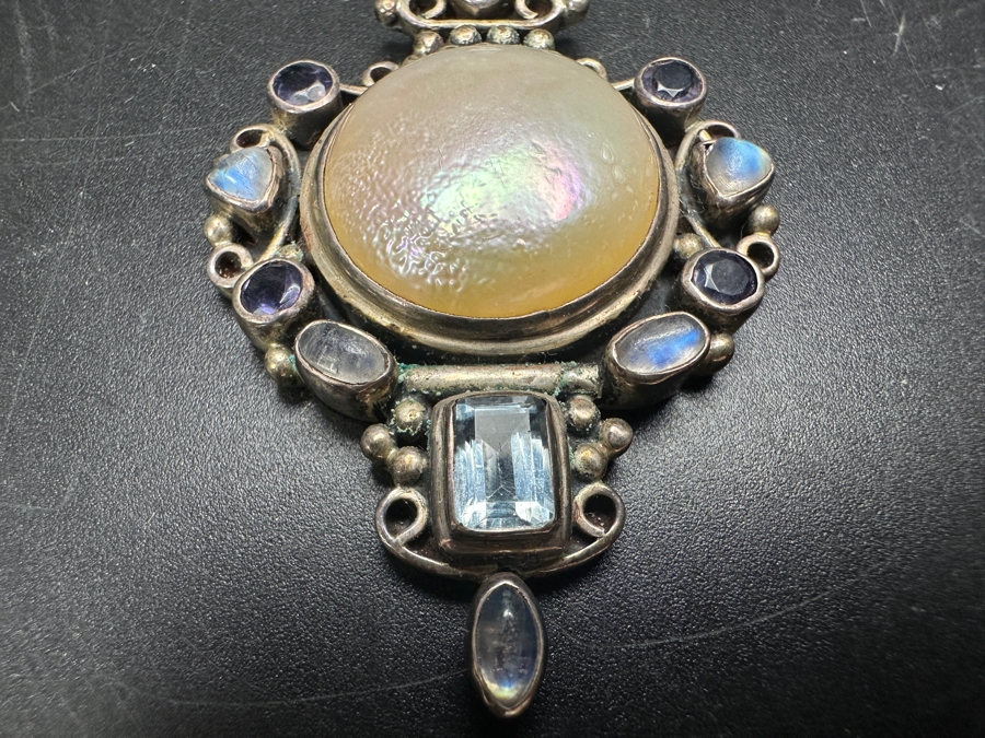 Handmade Pendant With Various Stones From India 21.1g [Photo 4]