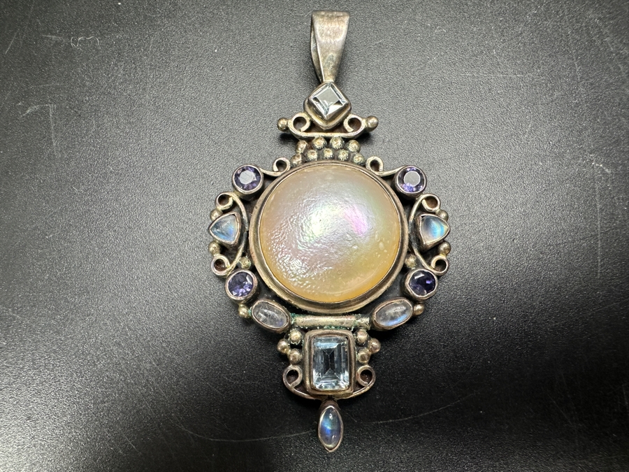Handmade Pendant With Various Stones From India 21.1g [Photo 2]