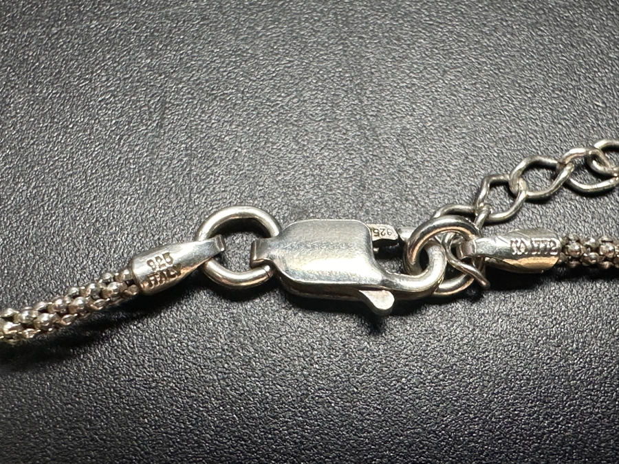 Sterling Silver And Lapis Lazuli Pendant With Sterling Silver 18' Necklace 15.3g [Photo 9]