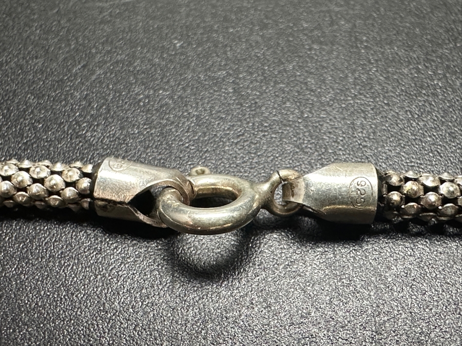 Sterling Silver Carved Pendant With Sterling Silver 32' Necklace 30.6g [Photo 6]