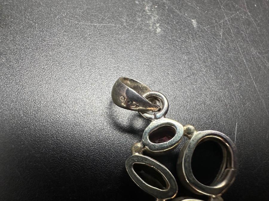 Handmade Sterling Silver Pendant With Ammonite Fossil Shell And Various Stones 12.2g Retails $90 [Photo 7]