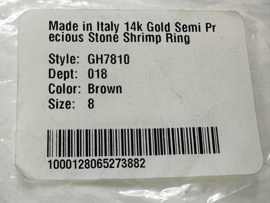 14k Gold Semi-precious Stone Shrimp Ring Size 8 Milor Italy 12.5g [Photo 10]