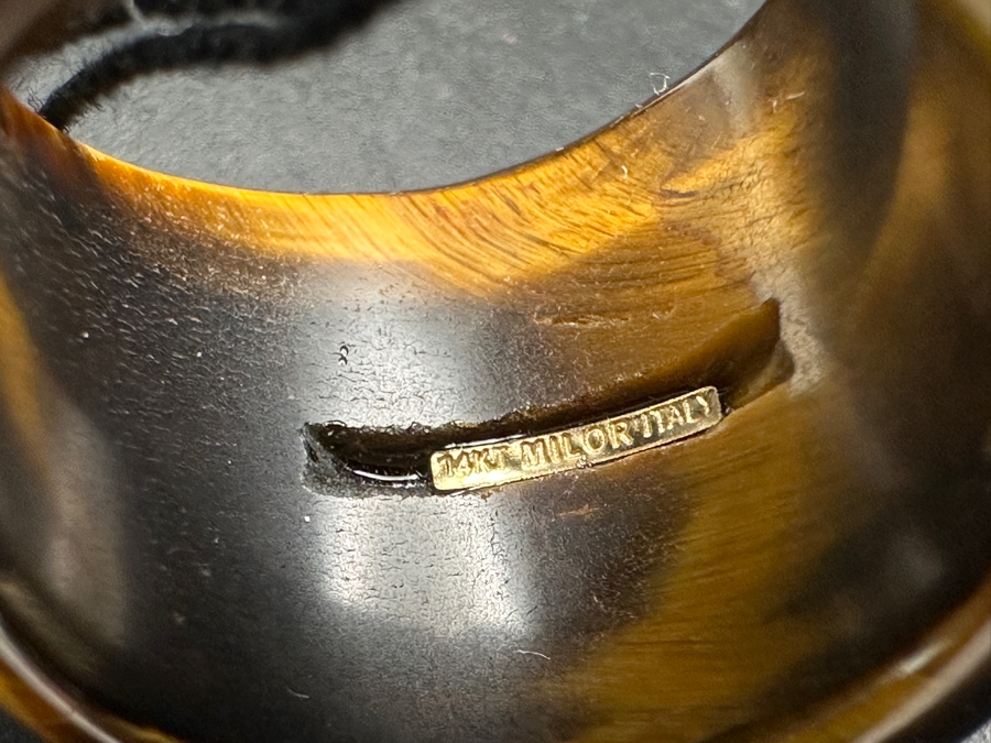 14k Gold Semi-precious Stone Shrimp Ring Size 8 Milor Italy 12.5g [Photo 5]