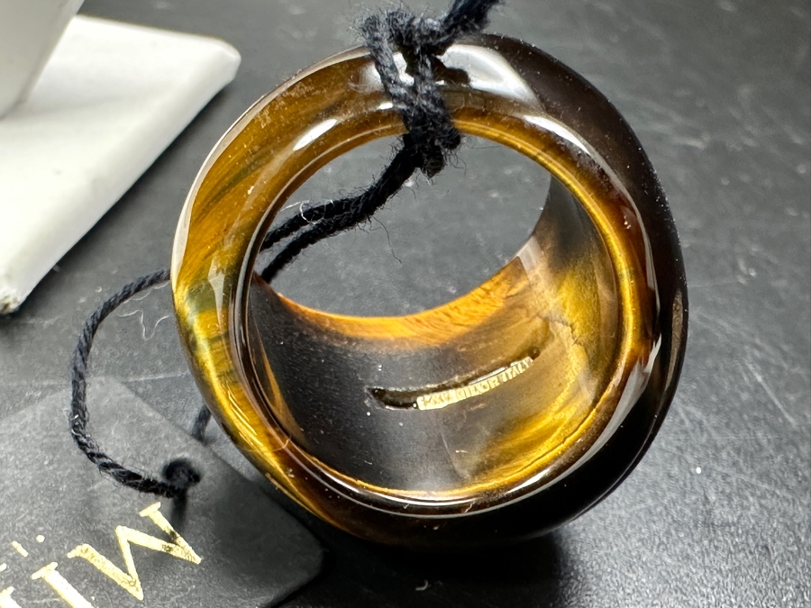 14k Gold Semi-precious Stone Shrimp Ring Size 8 Milor Italy 12.5g [Photo 6]