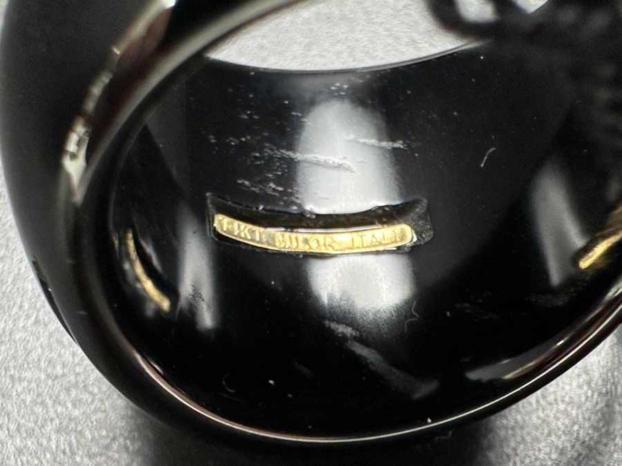 14k Gold Semi-precious Stone Shrimp Ring Size 8 Milor Italy 12.5g [Photo 4]