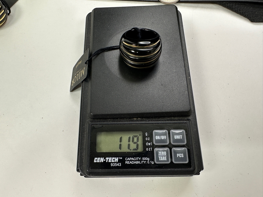 14k Gold Semi-precious Stone Shrimp Ring Size 8 Milor Italy 12.5g [Photo 6]