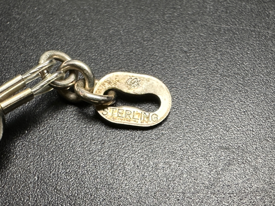 Vintage Sterling Silver And Turquoise 19' Necklace, 7' Bracelet And Ring Size 6.5 Total Weight 78.2g [Photo 7]