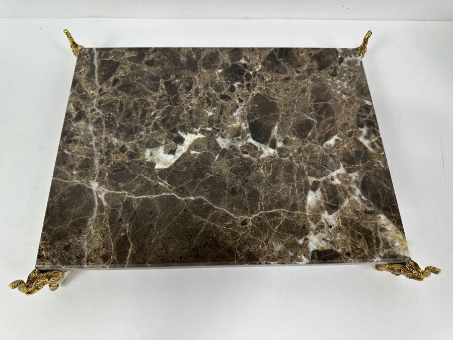 Tabletop Marble Tray With Footed Elephant Feet 13 X 10 [Photo 6]