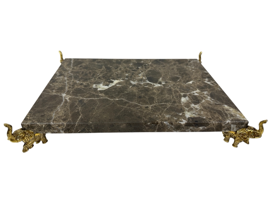 Tabletop Marble Tray With Footed Elephant Feet 13 X 10 [Photo 1]