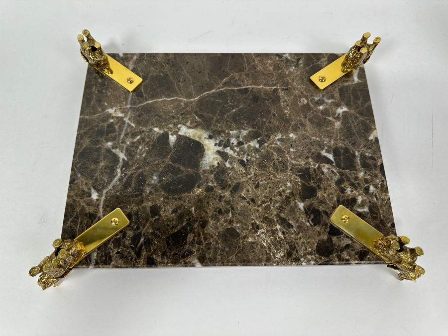 Tabletop Marble Tray With Footed Elephant Feet 13 X 10 [Photo 7]