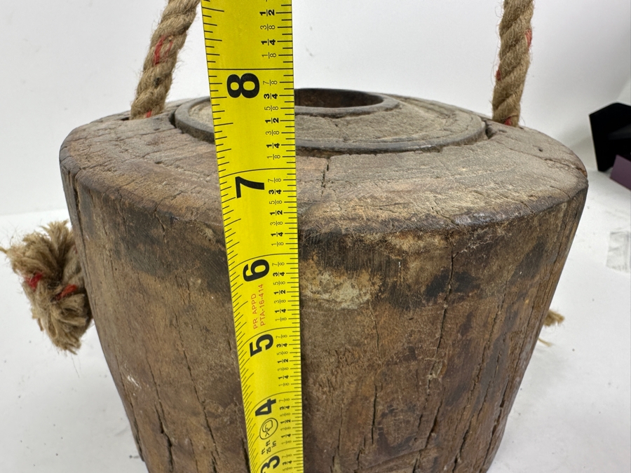 Decorative Wood & Metal Wheel With Rope Handle 11W X 7H [Photo 7]