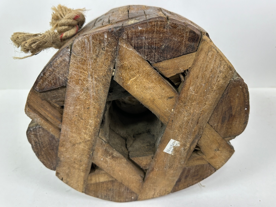 Decorative Wood & Metal Wheel With Rope Handle 11W X 7H [Photo 5]