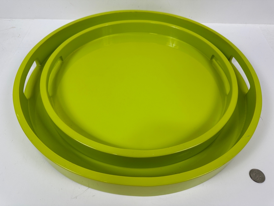 Pair Of Howard Elliott Collection Round Trays 19.5'W [Photo 3]