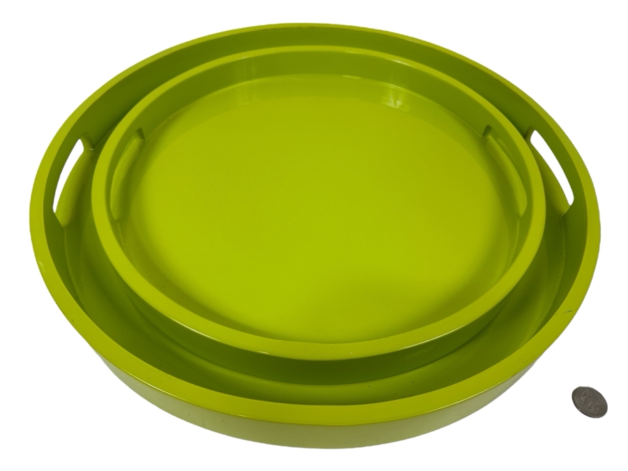 Pair Of Howard Elliott Collection Round Trays 19.5'W [Photo 1]