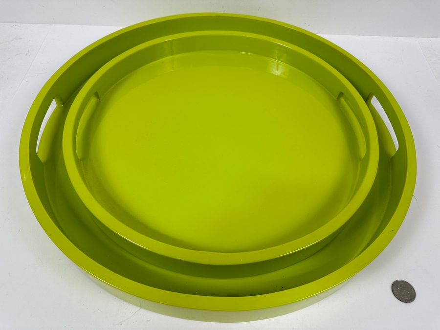 Pair Of Howard Elliott Collection Round Trays 19.5'W [Photo 5]