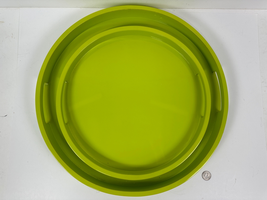 Pair Of Howard Elliott Collection Round Trays 19.5'W [Photo 4]