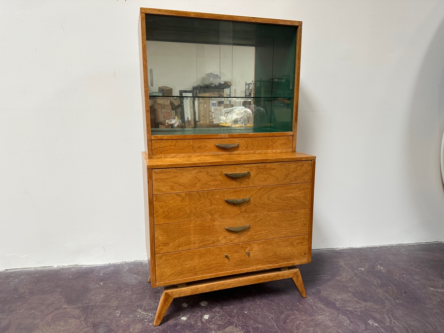 Mid-Century Modern Small China Cabinet 34W X 19D X 59.5H [Photo 2]