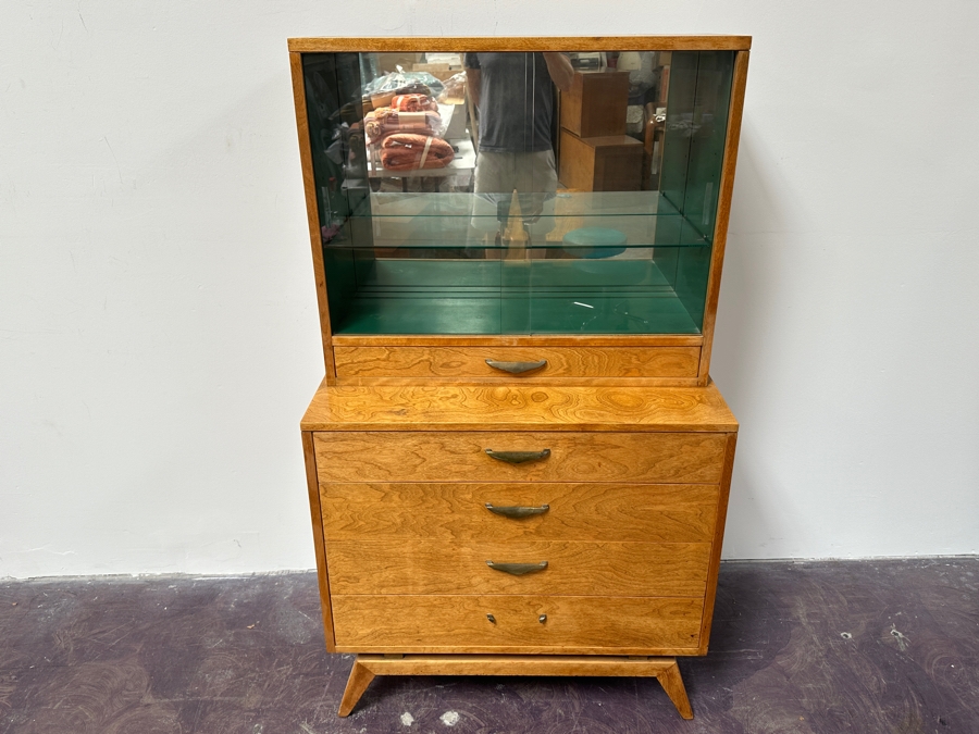 Mid-Century Modern Small China Cabinet 34W X 19D X 59.5H [Photo 11]