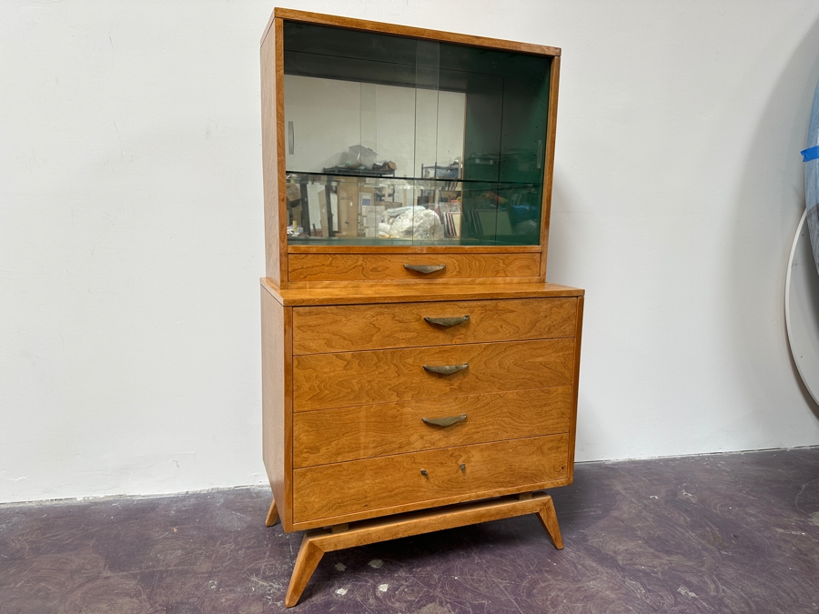 Mid-Century Modern Small China Cabinet 34W X 19D X 59.5H [Photo 4]