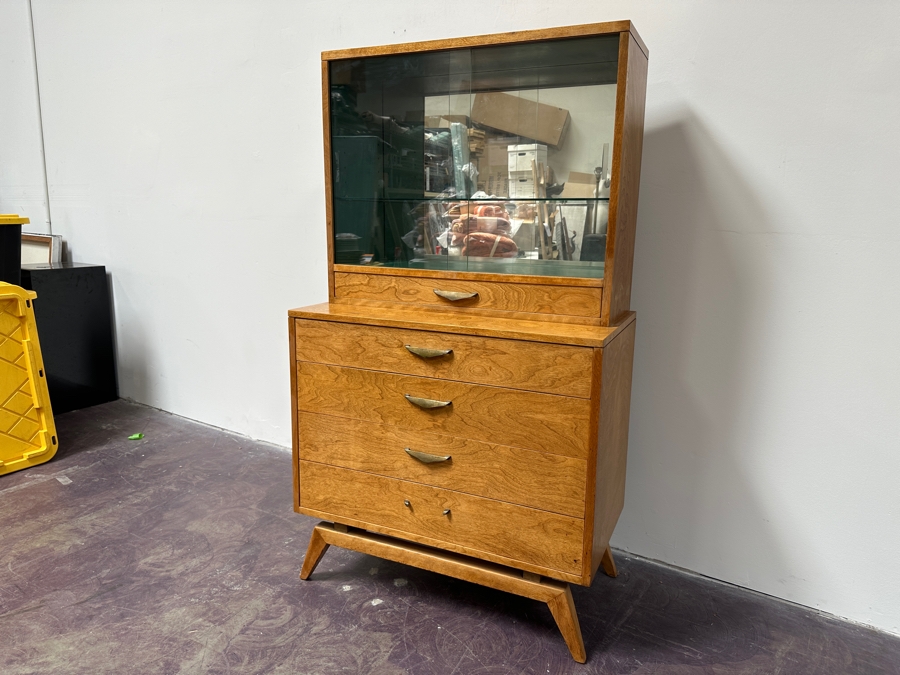 Mid-Century Modern Small China Cabinet 34W X 19D X 59.5H [Photo 5]