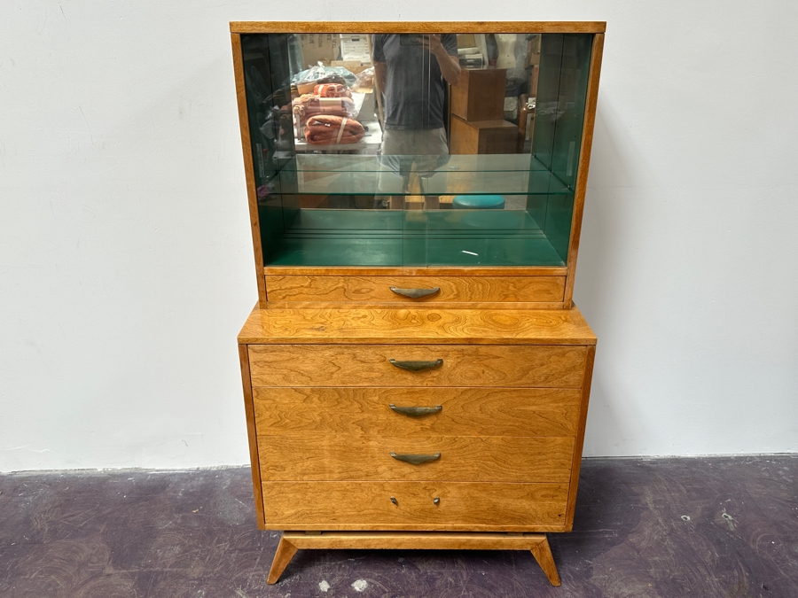 Mid-Century Modern Small China Cabinet 34W X 19D X 59.5H [Photo 12]