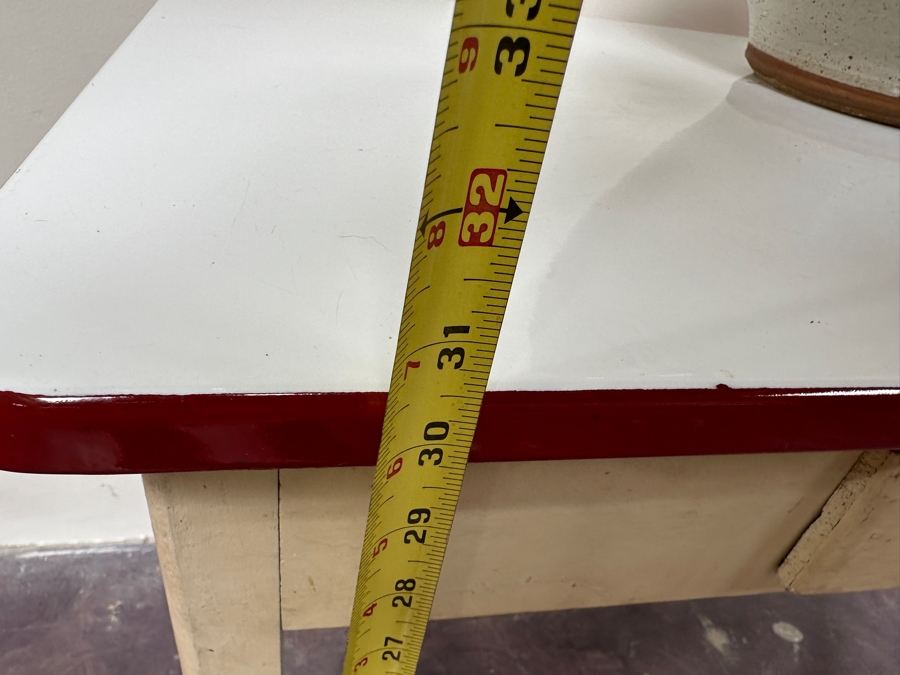 Vintage Enamel Top Kitchen Table 32W X 21D X 30H [Photo 9]