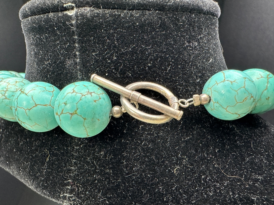 Just Added - Stunning Turquoise Bead & Amber 19” Necklace [Photo 5]