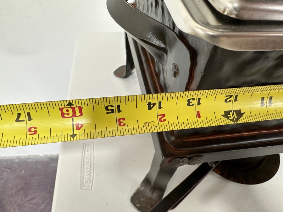 Just Added - (4) Jan Barboglio Forged Iron Rectangular Chafers 8qt And Serving Tray Retails $2,000+ [Photo 11]