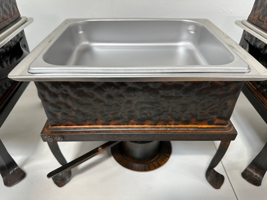 Just Added - (4) Jan Barboglio Forged Iron Rectangular Chafers 8qt And Serving Tray Retails $2,000+ [Photo 8]