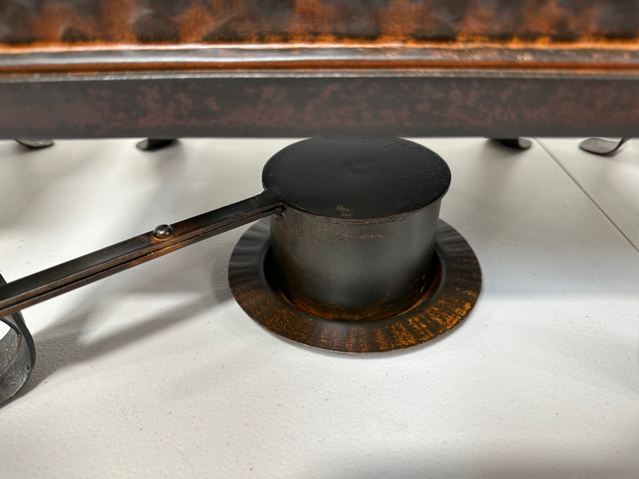 Just Added - (4) Jan Barboglio Forged Iron Rectangular Chafers 8qt And Serving Tray Retails $2,000+ [Photo 9]