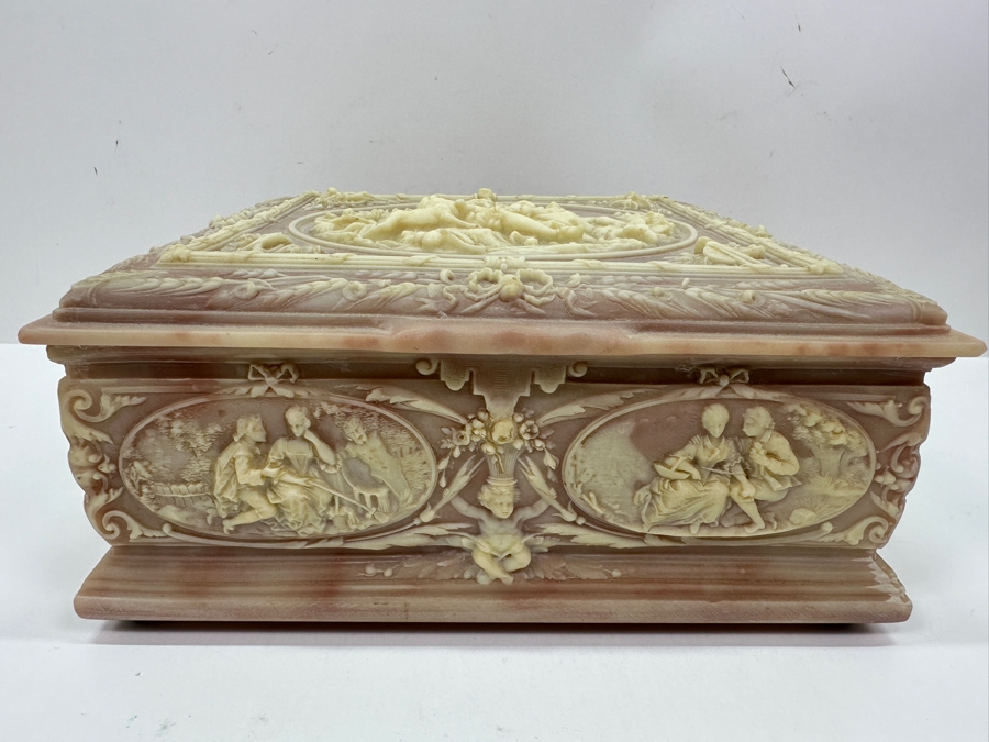 Just Added - Vintage Genuine Incolay Stone Jewelry Box 9.5 X 9 X 4 [Photo 5]