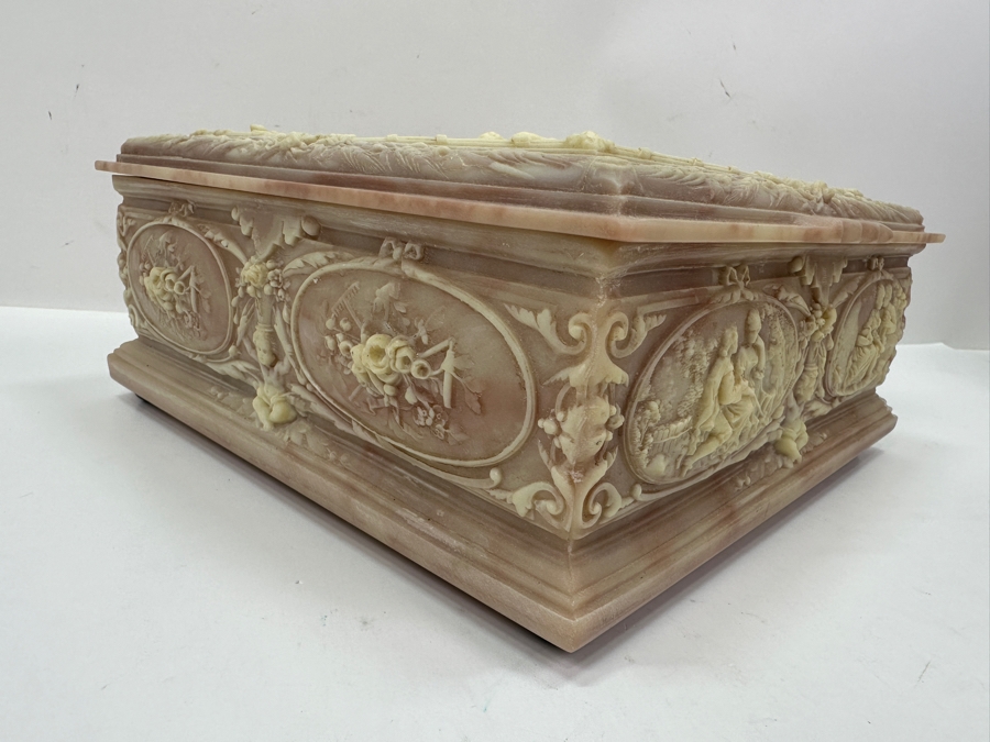 Just Added - Vintage Genuine Incolay Stone Jewelry Box 9.5 X 9 X 4 [Photo 6]