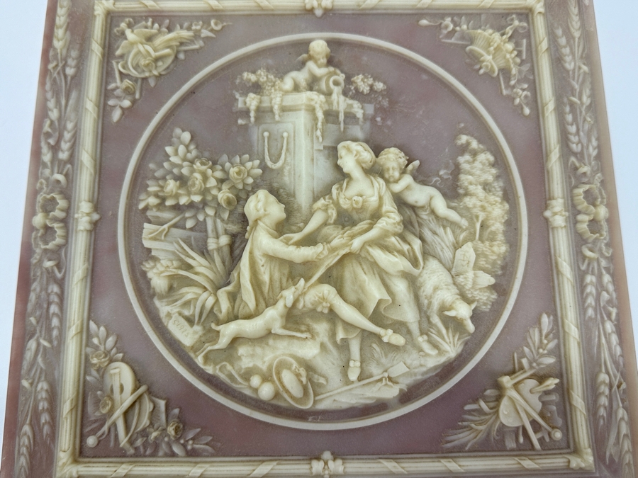Just Added - Vintage Genuine Incolay Stone Jewelry Box 9.5 X 9 X 4 [Photo 15]