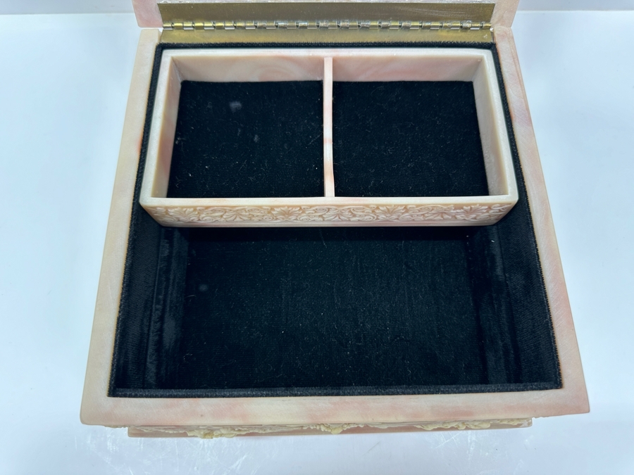 Just Added - Vintage Genuine Incolay Stone Jewelry Box 9.5 X 9 X 4 [Photo 9]