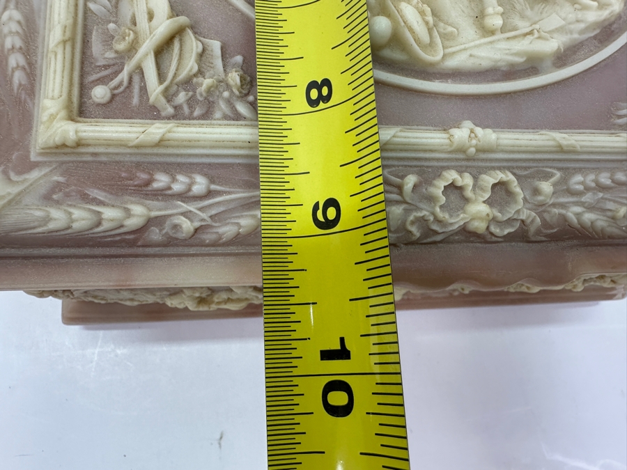 Just Added - Vintage Genuine Incolay Stone Jewelry Box 9.5 X 9 X 4 [Photo 13]