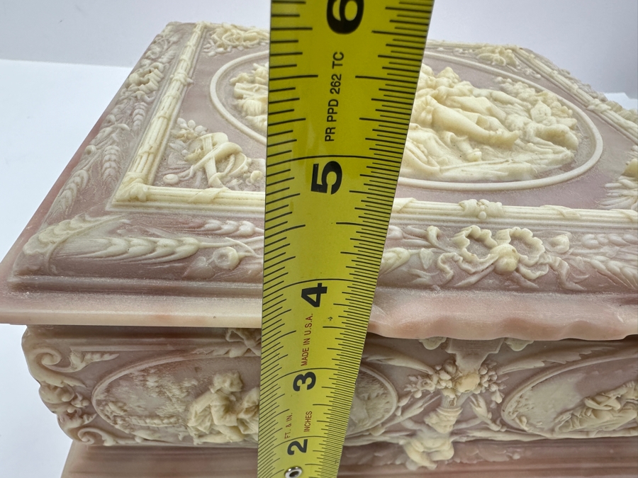 Just Added - Vintage Genuine Incolay Stone Jewelry Box 9.5 X 9 X 4 [Photo 14]