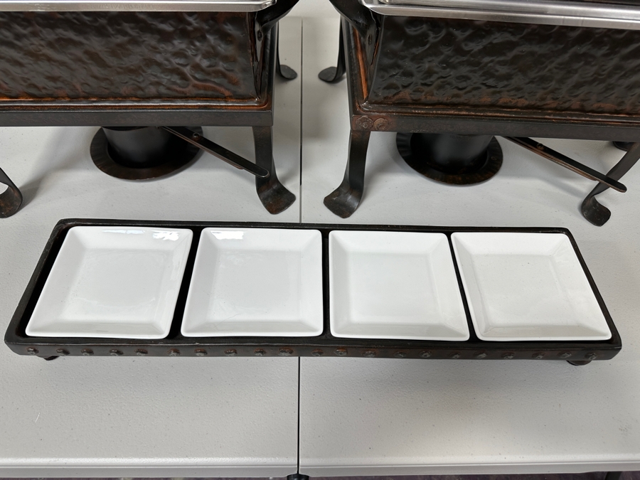 Just Added - (4) Jan Barboglio Forged Iron Chafers And Serving Tray Retails $2,000+ [Photo 13]