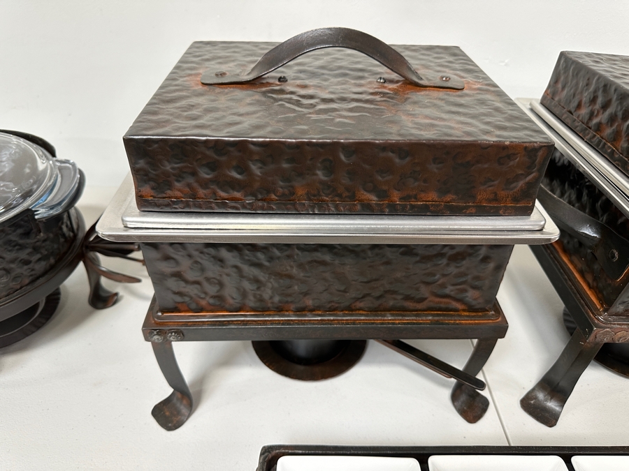 Just Added - (4) Jan Barboglio Forged Iron Chafers And Serving Tray Retails $2,000+ [Photo 5]
