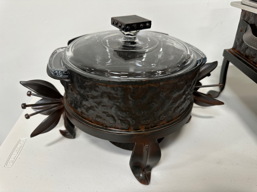 Just Added - (4) Jan Barboglio Forged Iron Chafers And Serving Tray Retails $2,000+ [Photo 6]