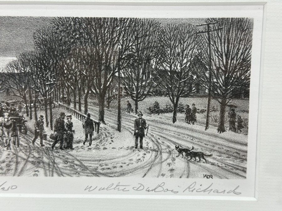 Just Added - Walter DuBois Richards (1907-2006, American) Artist Signed Limited Edition Print Titled “Park And Elm, 1900” 11 X 4 Framed 16 X 10 [Photo 6]