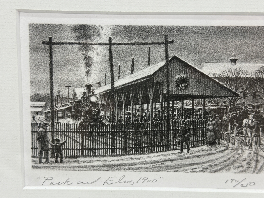 Just Added - Walter DuBois Richards (1907-2006, American) Artist Signed Limited Edition Print Titled “Park And Elm, 1900” 11 X 4 Framed 16 X 10 [Photo 3]
