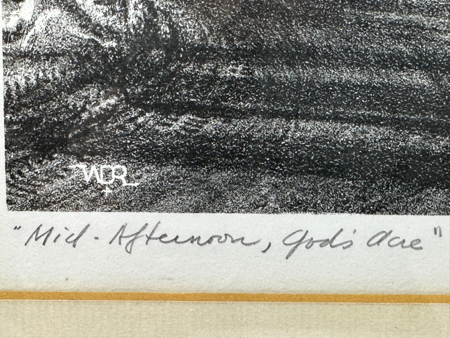 Just Added - Walter DuBois Richards (1907-2006, American) Artist Signed Limited Edition Print Titled “Mid-Afternoon, God’s Acre” 14 X 10 Framed 20 X 16.5 [Photo 4]