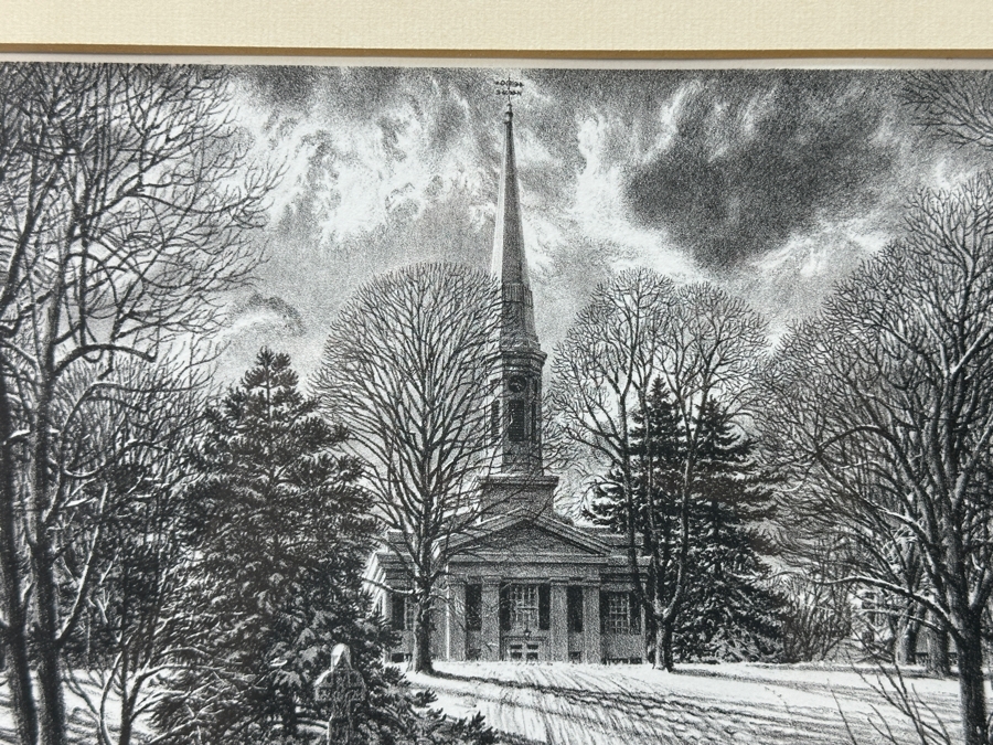 Just Added - Walter DuBois Richards (1907-2006, American) Artist Signed Limited Edition Print Titled “Mid-Afternoon, God’s Acre” 14 X 10 Framed 20 X 16.5 [Photo 3]