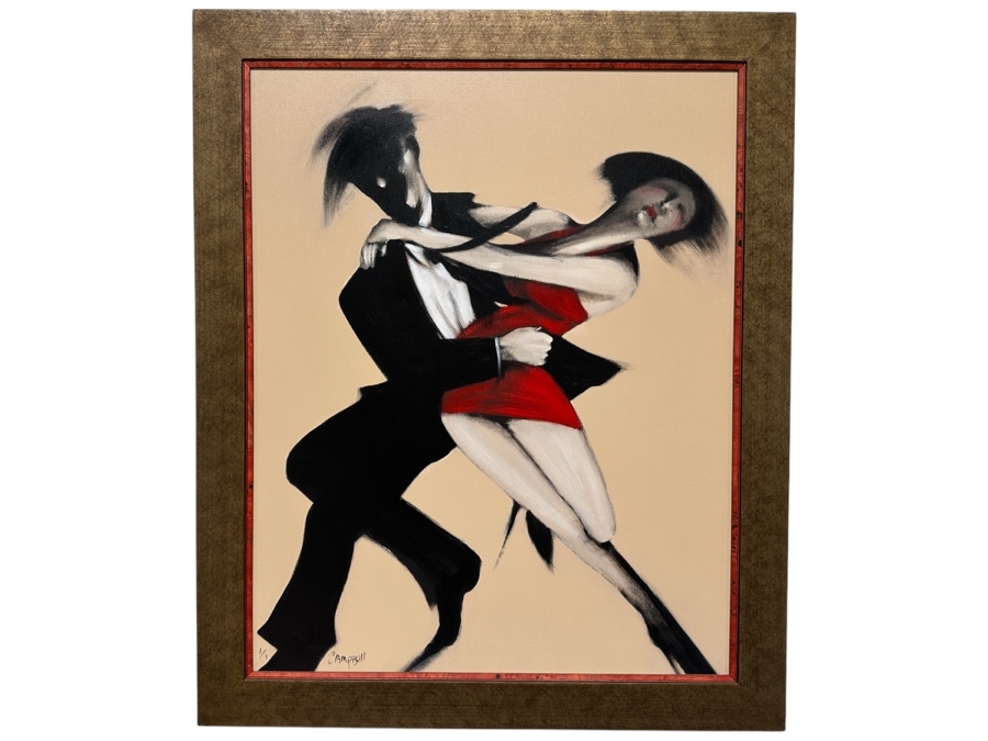 Just Added - Sandra Jones Campbell Original Acrylic On Canvas Painting Titled “Opposing Attraction” Signed Lower Right And Signed And Titled Verso 30” X 38” Framed Estimate $5,000-$7,000 [Photo 2]
