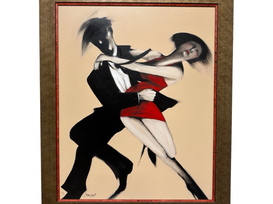 Just Added - Sandra Jones Campbell Original Acrylic On Canvas Painting Titled “Opposing Attraction” Signed Lower Right And Signed And Titled Verso 30” X 38” Framed Estimate $5,000-$7,000